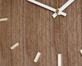 日本製 木製 掛け時計 アナログ スイープムーブメント 天然木 「ナガテンクロック」　(DP-NAGATEN)