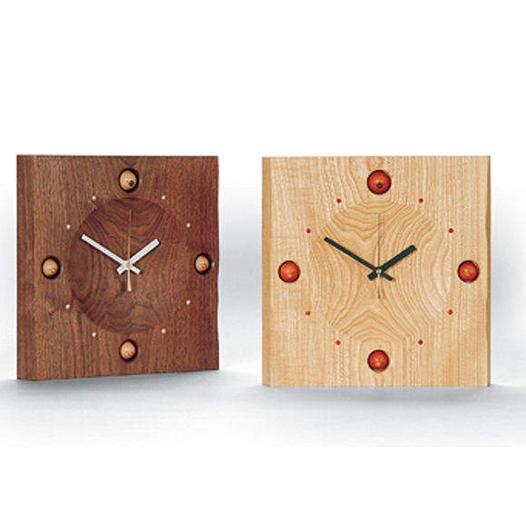 掛け時計 天然木 日本製 木製 四角 夢九鳥時計〔ムクドリ時計〕　(DP-KAKU4)
