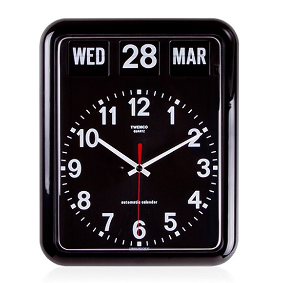 TWEMCO トゥエンコ 掛け時計 パタパタ時計 カレンダー表示 ロータリークロック　(OP-BQ-12A)