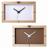 掛け時計 木製　シンプル　長方形 和室　デザイン　電波時計 電波エッジクロック 日本製　(FO-V0029)