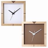 掛け時計 四角 電波時計 シンプル 正方形 木製 スクエアエッジクロック 日本製　(FO-V0033)