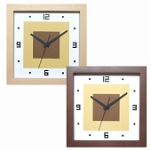 掛け時計 四角 電波時計 木製 グラデーション クロック 日本製　(FO-V0037)