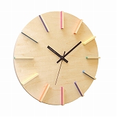 掛け時計 丸型 木製 メープルの時計 SUN 27cm スイープムーブメント 日本製　(FO-V0040)