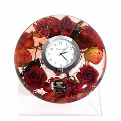 置き時計 ドイツ製 花のガラス時計 ギフト 贈り物 CDD7236 フラワー 
