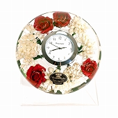 置き時計 ドイツ製 花のガラス時計 ギフト 贈り物 CDD7245 バラ　(IK-CDD7245)
