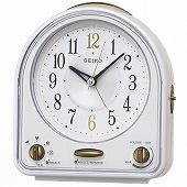 セイコー(SEIKO) 目覚まし時計 置き時計 QM747W アナログ スイープ ライト付 31曲メロディアラーム おしゃれ