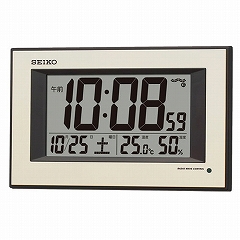 セイコー(SEIKO) 掛け時計 壁掛け 電波時計 SQ438G セイコー掛け時 デジタル カレンダー 自動点灯 温度計 温度計 おしゃれ