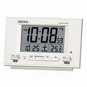 セイコー(SEIKO) 置き時計 目覚まし時計 電波時計 SQ778W デジタル 常時点灯 カレンダー 温度計 おしゃれ