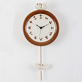 振り子時計 掛け時計 アナログ 日本製 白フクロウ 掛時計　(CY-Y9860)