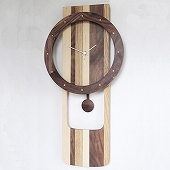 振り子時計 木製 アナログ 天然木  リビング おしゃれ ハンドメイド 寄せ木時計 振り子　(PM-0460000MX)