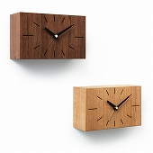 日本製 木製 掛け時計 四角 長方形 ナチュラル ウォールナット ならアナログ スイープムーブメント 天然木 「ナガテンクロックS」　(DP-NAGATENS)