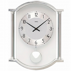 AMS 掛け時計 振り子時計 アナログ シルバー ドイツ製 AMS7448 30%OFF 納期1ヶ月程度　(YM-AMS7448)