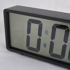 置き時計 デジタル 大型液晶 シンプル LCD時計 掛置兼用 「ジェィド」 　(SJ-LCD008)