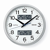 セイコー (SEIKO) ネクスタイム 掛け時計 電波時計 スイープムーブメント アナログ 温度計 湿度計 カレンダー機能 (ZS251S)