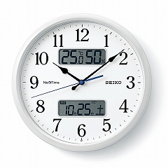セイコー (SEIKO) ネクスタイム 掛け時計 電波時計 スイープムーブメント アナログ 温度計 湿度計 カレンダー機能 (ZS251W)