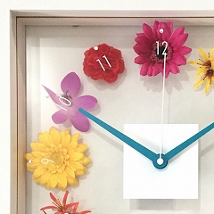 掛け時計 花 アナログ スイープ秒針 木枠 リビング プレゼント ギフト 四角 (花の時計）CDC51964