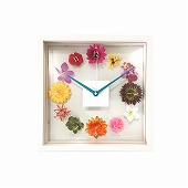 掛け時計 花 アナログ スイープ秒針 木枠 リビング プレゼント ギフト 四角 (花の時計）CDC51964
