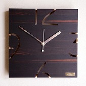 木製立体時計「パズル」ＹＫ０９−１０５黒檀