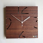 木製立体時計「パズル」ＹＫ０９−１０５ウォルナット