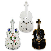 日本製、バイオリン掛け時計。オブジェ、贈り物としても最適