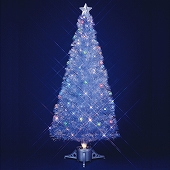 クリスマスツリー 180cm レインボーカラーLEDクラッシュチップホワイトツリー 防滴仕様　(FL-FX-3525)
