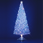 クリスマスツリー 210cm レインボーカラーLEDクラッシュチップホワイトツリー 防滴仕様　(FL-FX-3526)