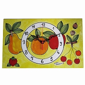 イタリア製、彩色陶器の時計「フルーツ」　(PRC-81DEfru)