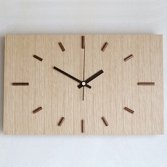 日本製 木製 掛け時計 アナログ スイープムーブメント 天然木 「ナガテンクロック」　(DP-NAGATEN)