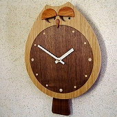 日本製 木製 振り子時計 アナログ 2針 ふくろう 「フクロック」　(DP-FUCLOCK)