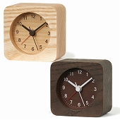 Lemnos レムノス 木製 置き時計 目覚し時計 ステップムーブメント 「レスト」 （LA13-13）